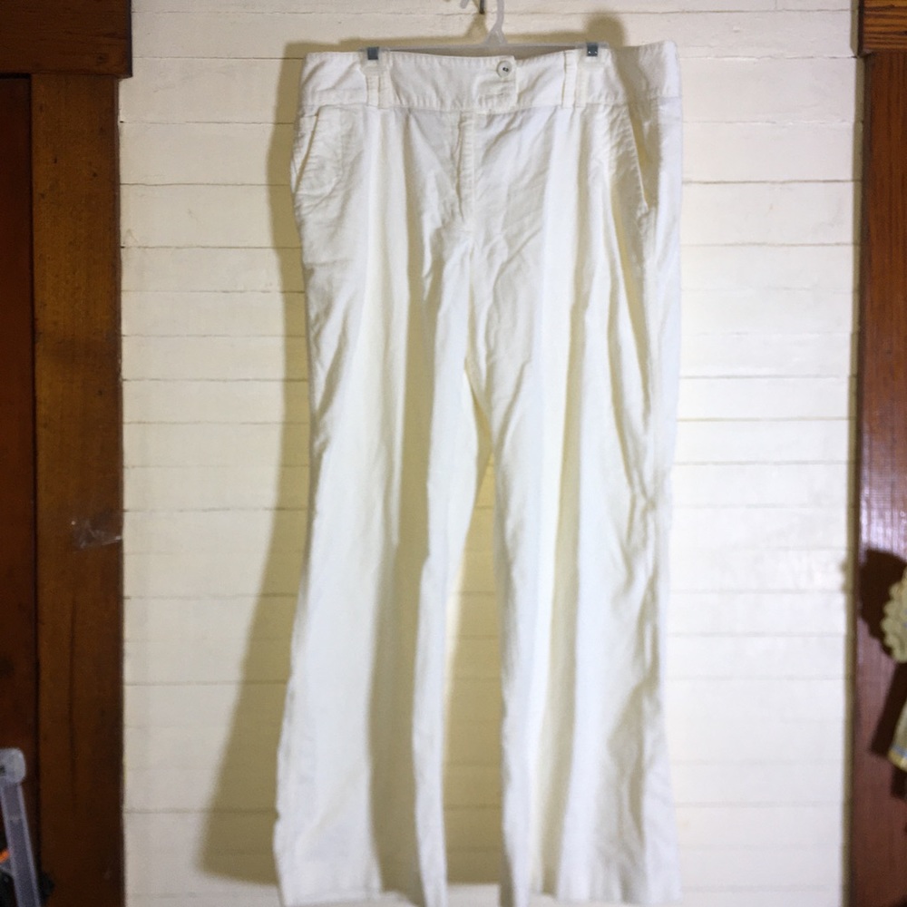Talbots Winter White Corduroy Wide Leg Pants